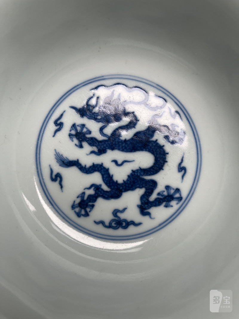 清乾隆  青花云龙纹折腰碗 - 图11